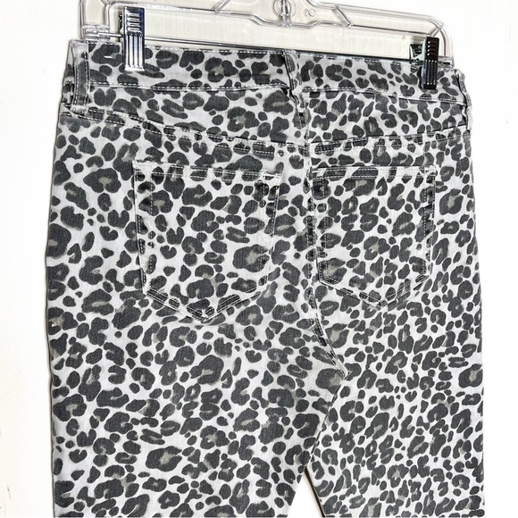 Loft Leopard Print Light Cream Black Cropped Skinny Jeans, Size 4 Petite, 27P - Picture 7 of 14